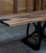 Onyx Prism – măsuță de cafea cu inserții rășină neagră - 130x55 cm - imagine 2