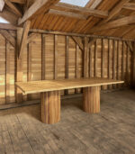 Masă 10 persoane stejar cu picioare din riflaj din stejar "Forest Echo"-240x100cm