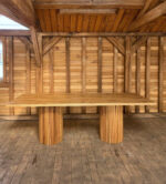 Masă 10 persoane stejar cu picioare din riflaj din stejar "Forest Echo"-240x100cm - imagine 2