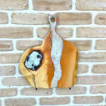 Platou „Ash Drift 43” – Frasin masiv cu inserții de rășină - 43x34 cm