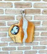 Platou „Ash Drift 43” – Frasin masiv cu inserții de rășină - 43x34 cm
