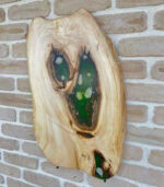 Platou „Titan Ash” – Frasin masiv cu inserții spectaculoase de rășină - 62x37x3 cm - imagine 3