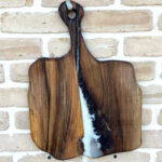 Walnut Grand Horizon – Platou XL din nuc masiv și rășină - 48x35 cm