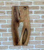 Platou „Midnight Pearl” – Nuc masiv cu rășină sidefată - 66x30 cm