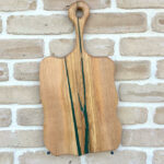 Platou „Emerald Forest” – Stejar Masiv cu rășină verde - 48x26 cm
