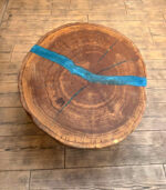 Măsuță de cafea din stejar masiv „Azure Oak Flow” – 97x86 cm - imagine 2