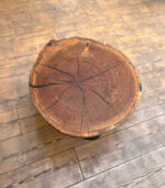 Măsuță de cafea „Oak Radial” din stejar masiv cu inserții de rășină - 77x85 cm - imagine 2