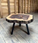 Walnut Core Tripod – Măsuță de cafea din nuc masiv - 65x65 cm