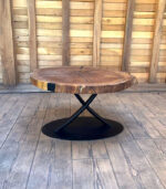 Măsuță de cafea „Oak Radial” din stejar masiv cu inserții de rășină - 77x85 cm